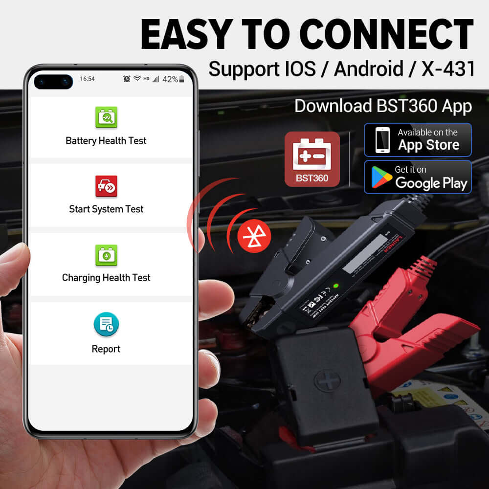 Launch BST360 battery test clip analyser
