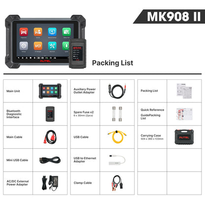Autel MaxiCOM MK908 II package contents