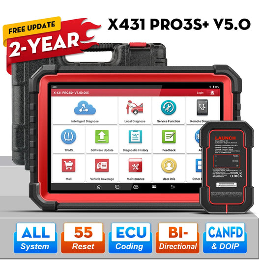 Launch X431 PRO3S+ V5.0 diagnostikos planšetė su ECU kodavimu