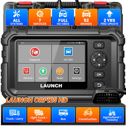 Launch X431 CRP129 HD sunkvežimių diagnostikos prietaisas su dėklu