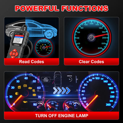 Launch Creader 300 komplektas su OBD2 laidu