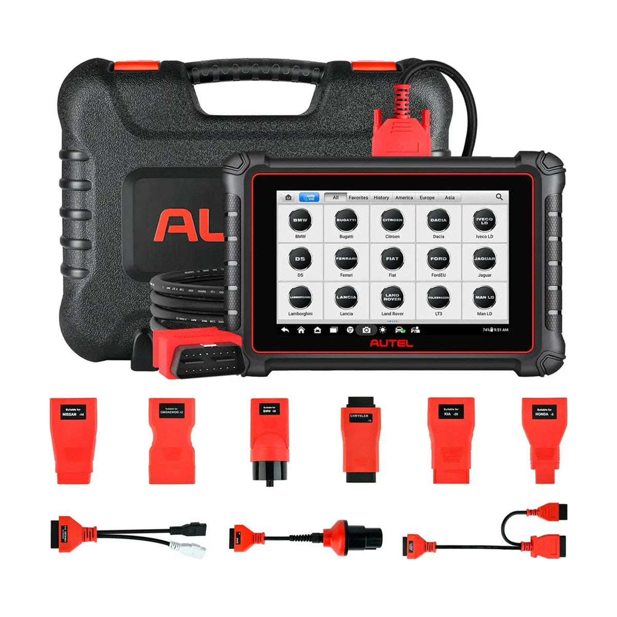 Autel MaxiPRO MP900 KIT with carry case and full OBD1 adapter set