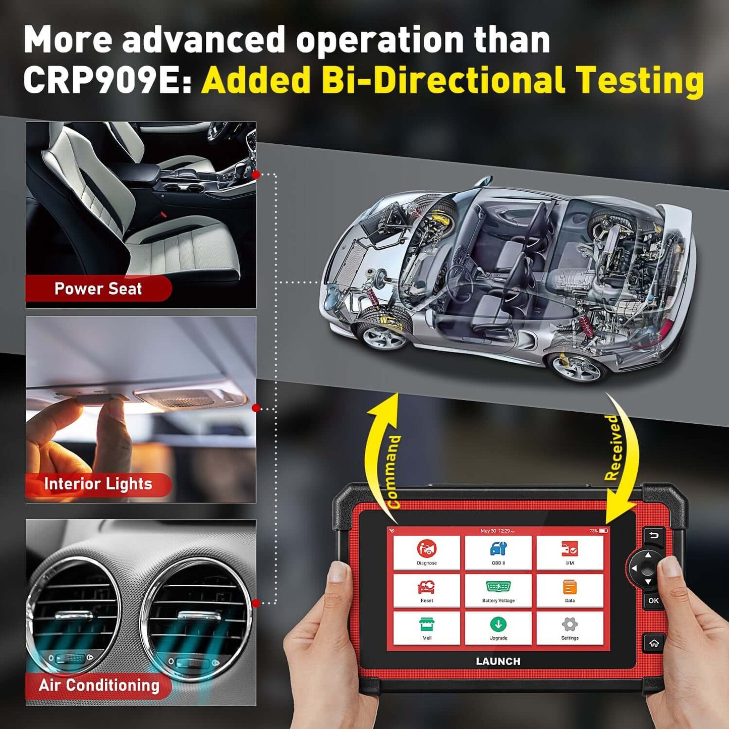 Launch X431 CRP919E CAN FD diagnostic scanner screen